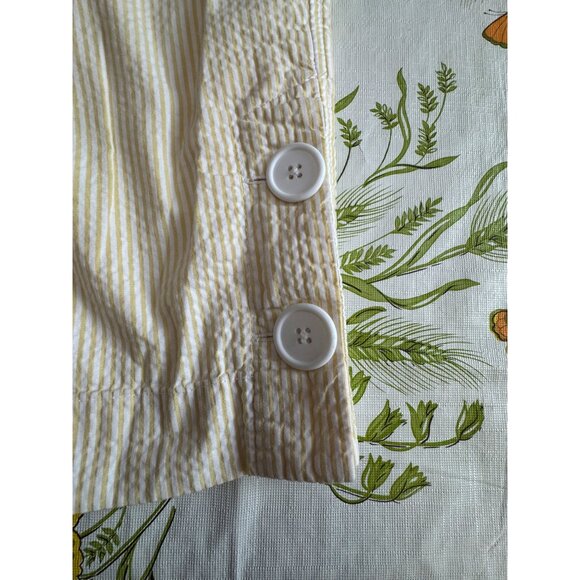 Elevenses Striped Pants With Button Hem Detail  Yellow White Size 0 - Picture 3 of 8